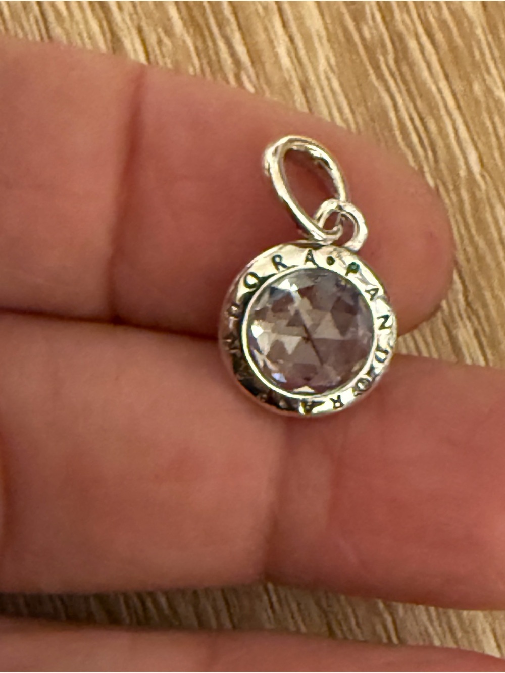 Pandora Silver Lavender Faceted Round Charm